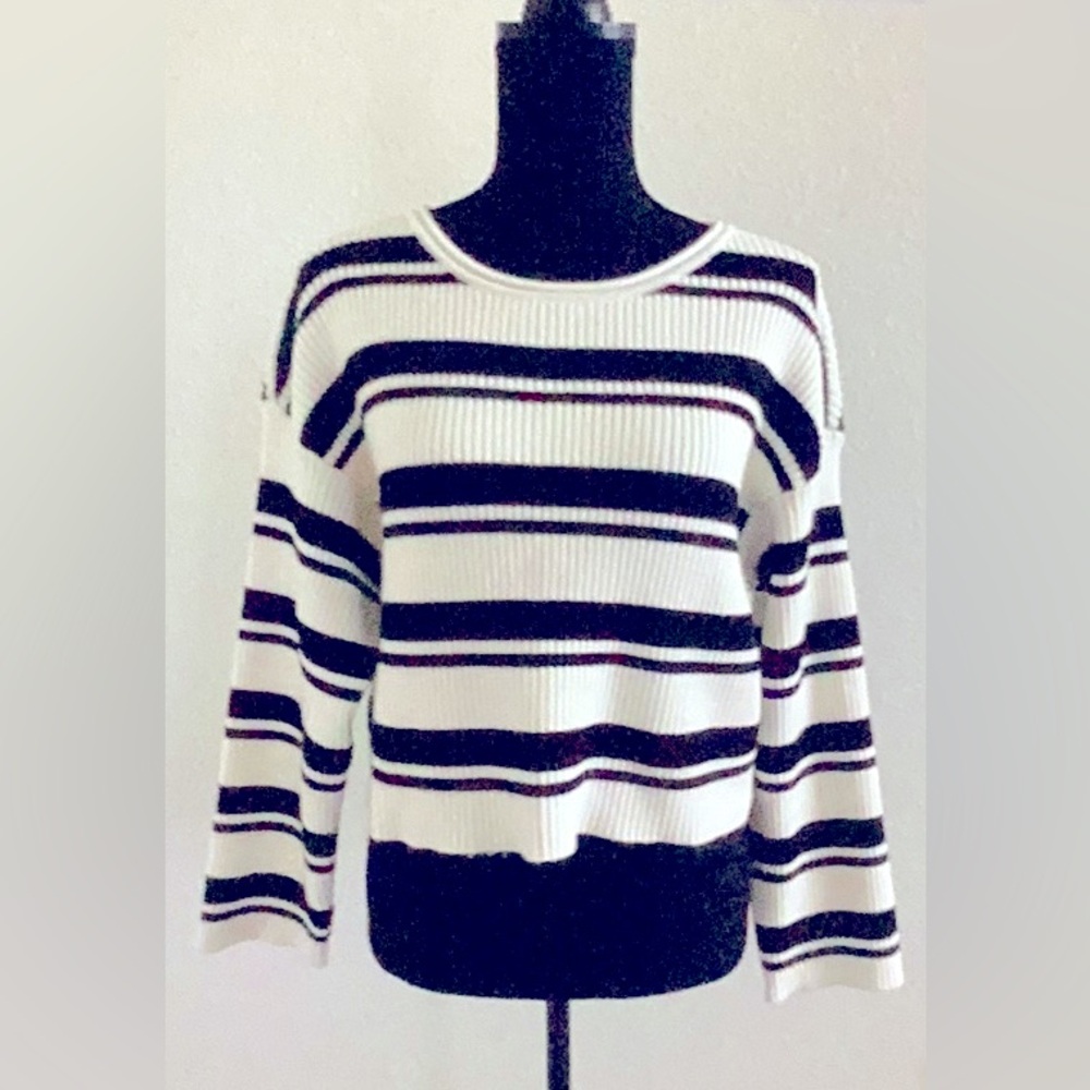 Black and white striped sweater size small